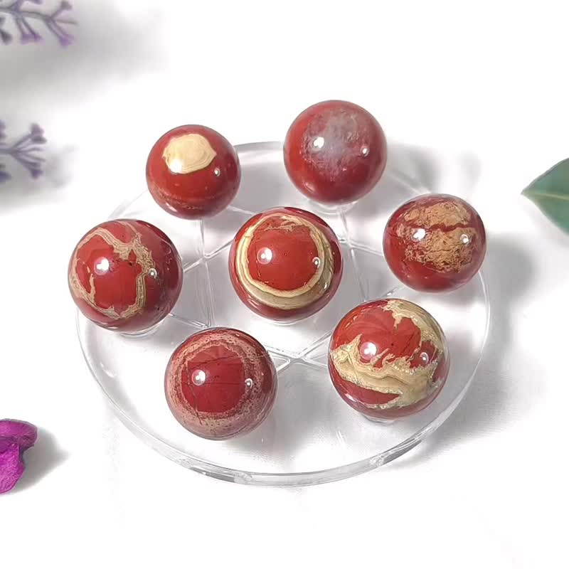 顶级红碧玉 天眼 玉化 富贵成功 脉轮 球 大卫星七星阵 单品 礼物 - 摆饰 - 宝石 红色
