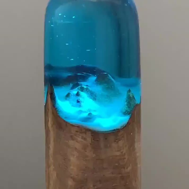 恋、手工树脂与天然树瘤吊坠、爱情魔药项链、夜光饰品、自然礼物 - 项链 - 树脂 蓝色