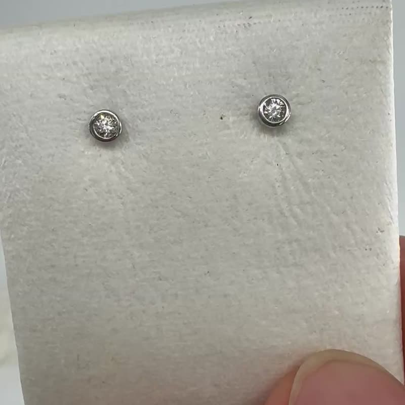 微光圆舞白金钻石耳环 - 耳环/耳夹 - 贵金属 