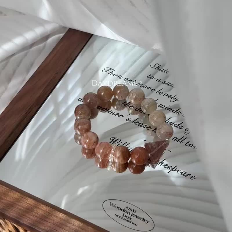 千层幽灵红幽灵黄水晶设计款手链 - 手链/手环 - 水晶 咖啡色