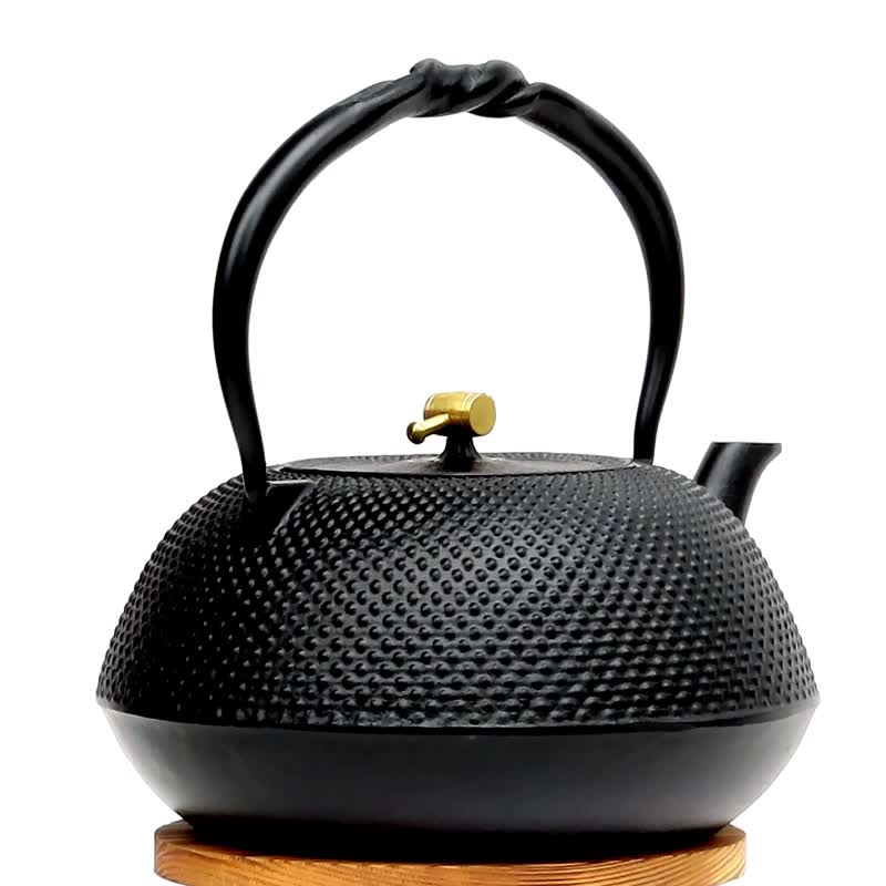 南部铁器 铁瓶 铁壶 平形 Arare 宝小槌 1.6L IH 对应 日本制 - 茶具/茶杯 - 其他金属 黑色