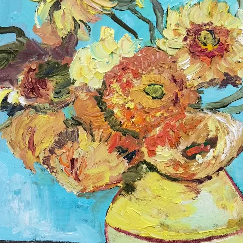 Sunflowers Still life  向日葵油畫  Original painting Fauvism Impressionism Van Gogh - 墙贴/壁贴 - 其他材质 