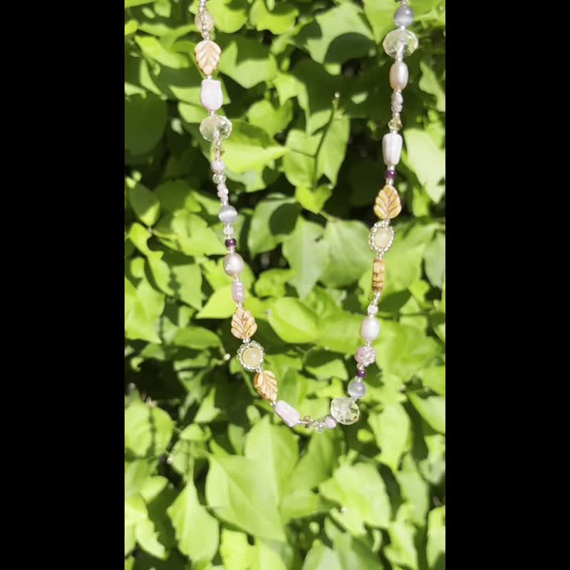 zi2.rennt串珠|Tulip Wings|項鍊 花朵項鍊 手作項鍊 串珠 - 项链 - 玻璃 粉红色