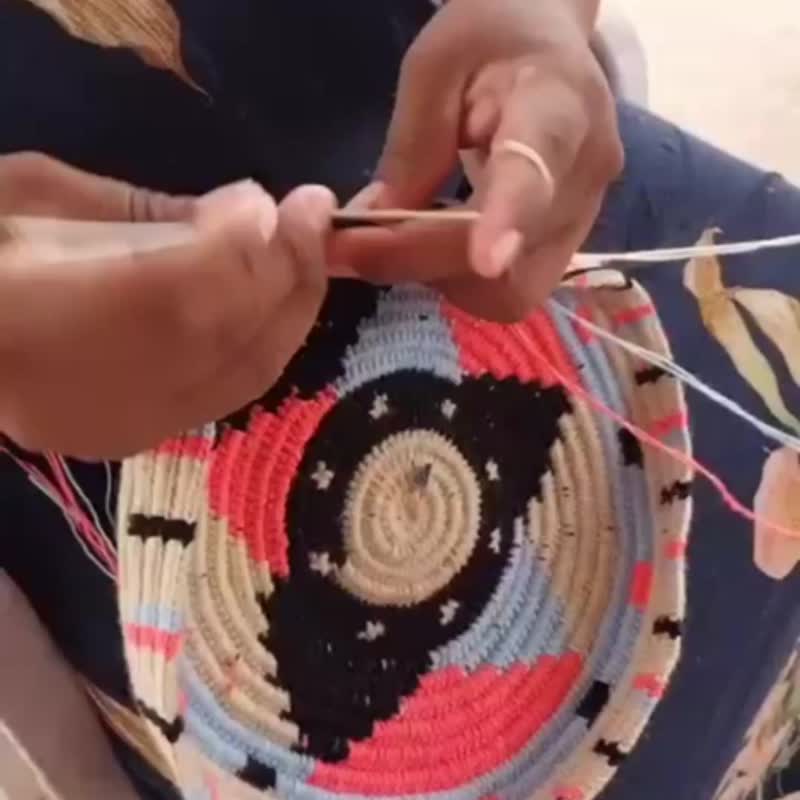 哥伦比亚制 双背法 手提和背带 Wayuu 编织手工包 粉黄蓝绿 - 手提包/手提袋 - 压克力 多色