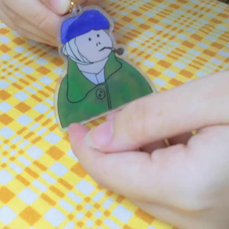 恶搞 梵谷的烟斗是标配 /压克力吊饰/钥匙圈 - 钥匙链/钥匙包 - 压克力 