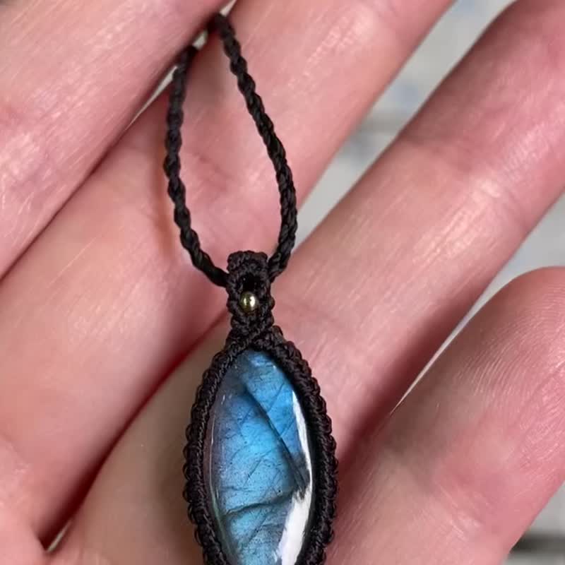 | MC | 简约天然拉长石编织项链 - 项链 - 宝石 