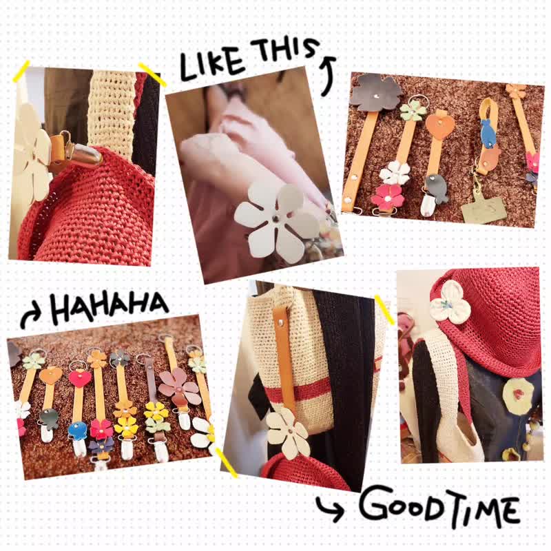 森林手作。牛皮制造。多功能帽夹 - 其他 - 真皮 多色