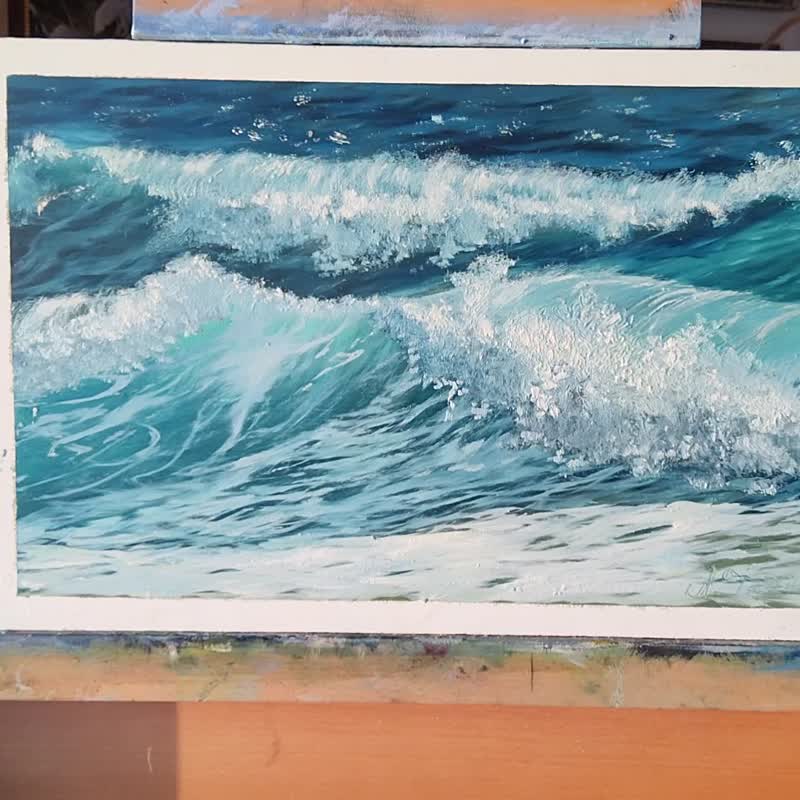 海浪画海景原创艺术水景艺术品 - 插画/绘画/写字 - 其他材质 
