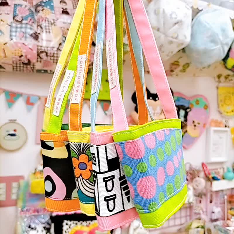 波点水玉风饮料杯袋 饮料提袋 - 随行杯提袋/水壶袋 - 棉．麻 