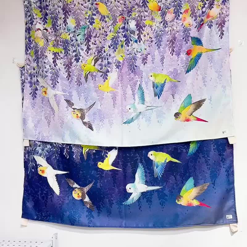 Rolia's 手作 紫藤花/鹦鹉/鸟 深紫 挂布 居家装饰 - 海报/装饰画/版画 - 聚酯纤维 