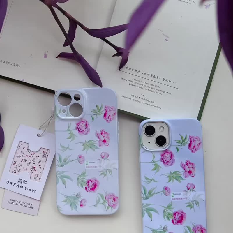 玫瑰故事 造夢原創手機殼手繪小清新唯美適用於iPhone15max 14 - 手机壳/手机套 - 其他材质 