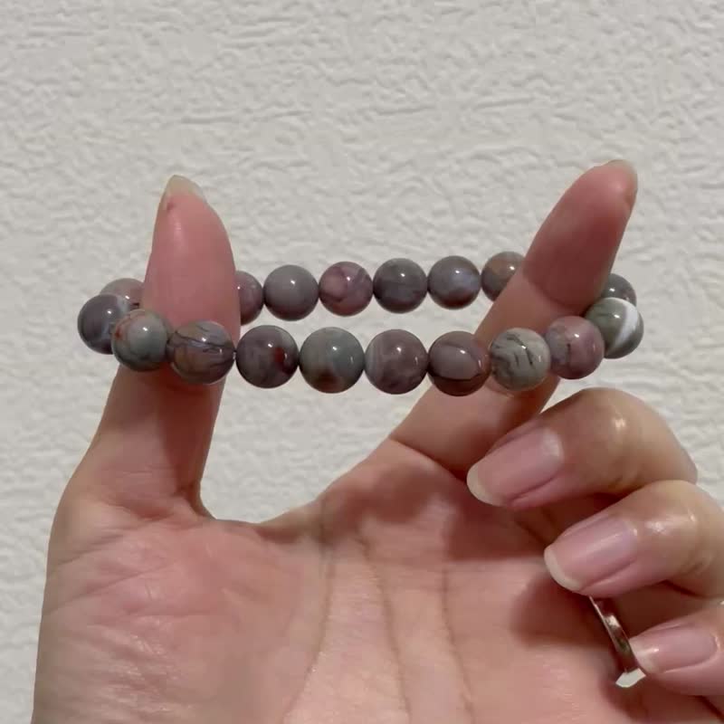 爆裂纹油画玛瑙 重生与突破【紫色爆裂纹阿拉善】稀缺品/一物一拍 - 手链/手环 - 水晶 