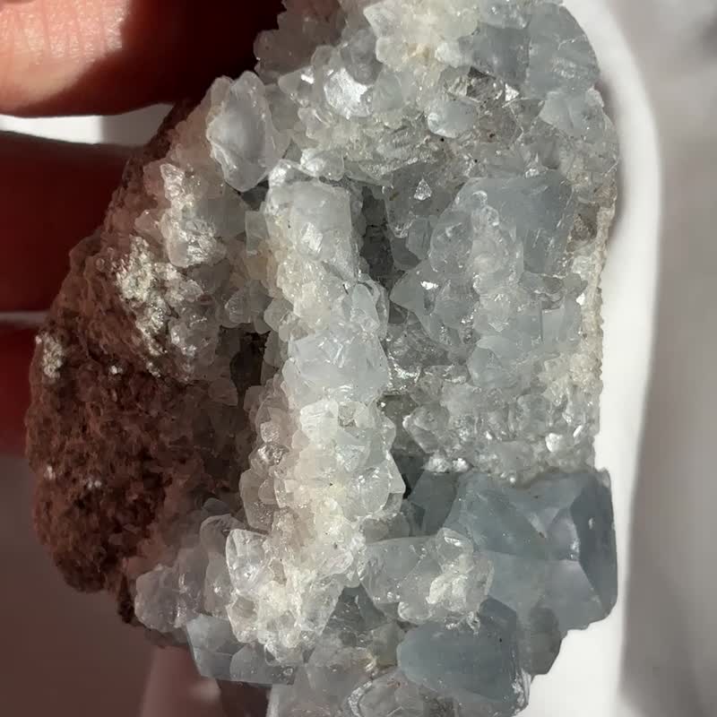 高质 精品 闪亮天青石 蛋型摆设 水晶 盆景 crystal 摆件 - 摆饰 - 水晶 蓝色