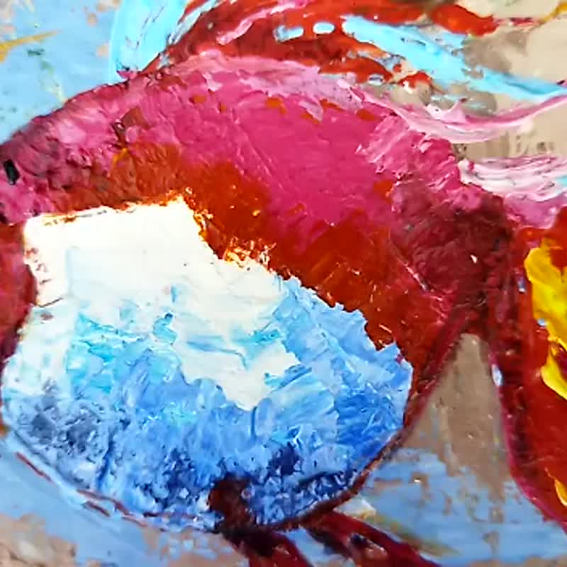 金鱼 油画 画 鲤鱼 锦鲤 - 墙贴/壁贴 - 其他材质 灰色