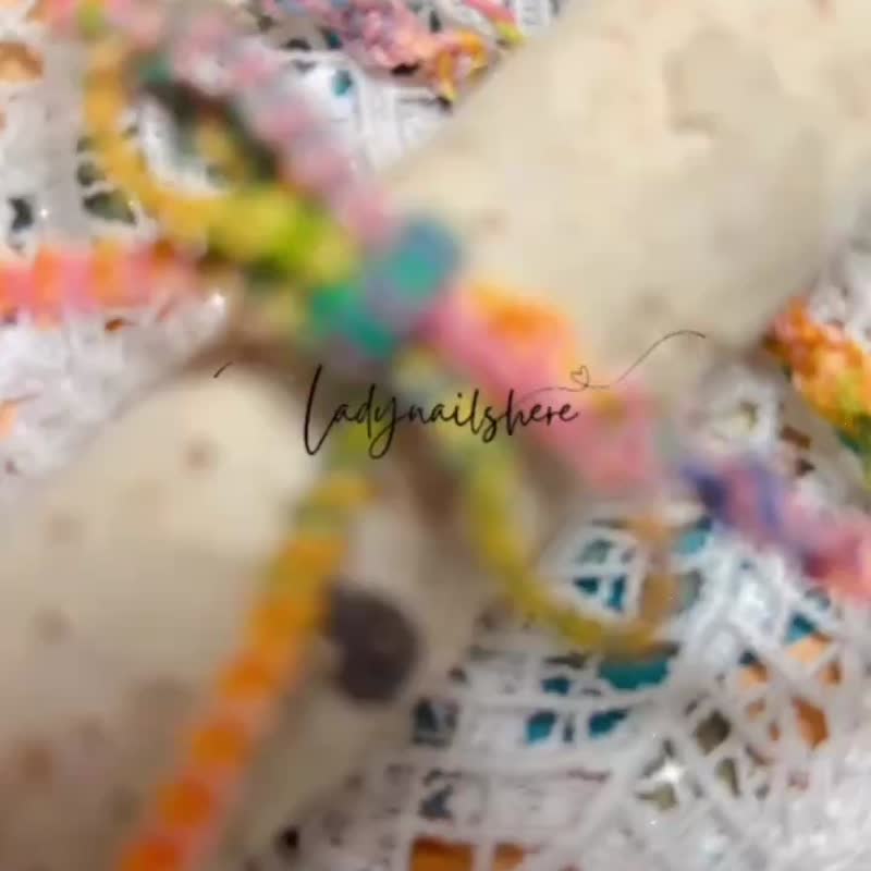 == 混色编织手环==【蝴蝶结】 - 手链/手环 - 蜡 