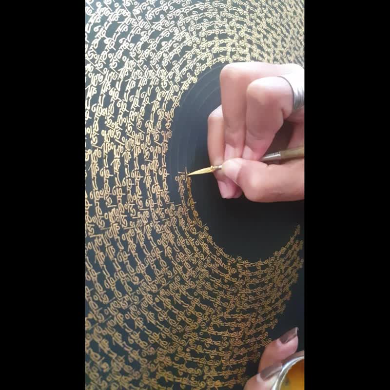 手工咒语曼陀罗唐卡——宁静与冥想的视觉真言 - 墙贴/壁贴 - 其他材质 多色