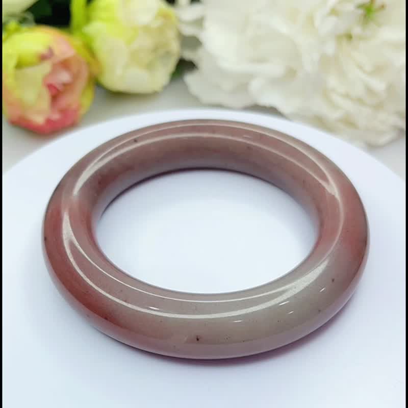 NO.70特殊野莓大地色圆镯 58 MM 圈口 佘太翠玉镯 手环 圆条 手镯 - 手链/手环 - 玉石 多色