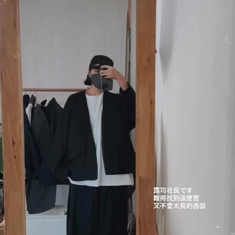 露司社长LOOSE 宽松西装套装  (可拆售) - 2色 -社长黑 - 女装西装外套/风衣 - 其他人造纤维 黑色