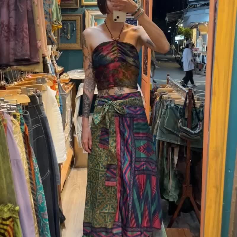 喜迎瑶 尼泊尔 一片裙 多种穿法 吊带裙 连身裙 民族风 嬉皮 背心 - 洋装/连衣裙 - 其他材质 多色