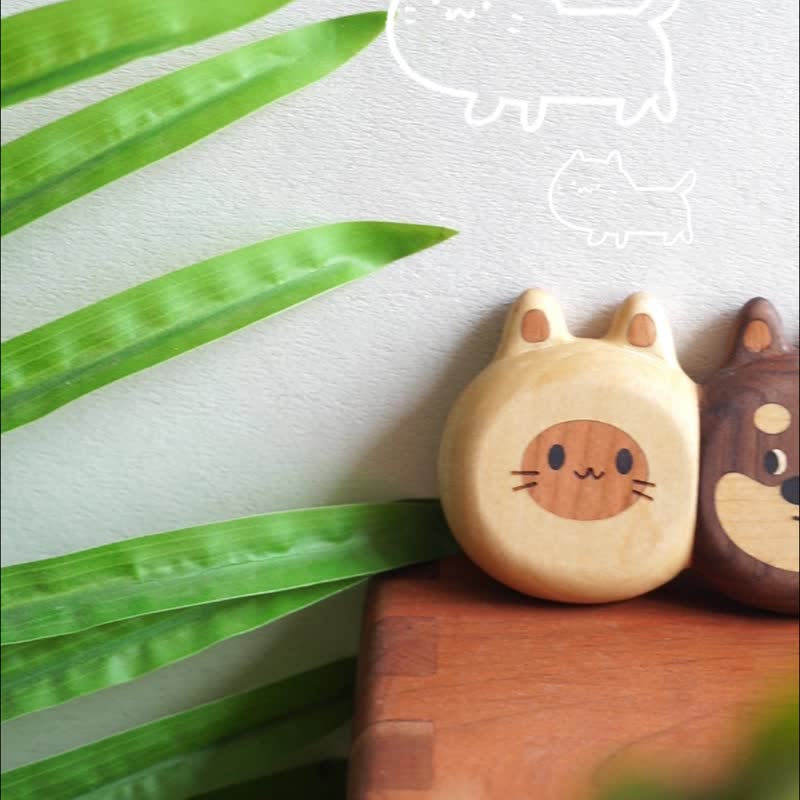 猫狗按摩梳 创意猫狗木梳子解压放松神器 送朋友闺蜜小礼物 - 彩妆刷具/镜子/梳子 - 木头 
