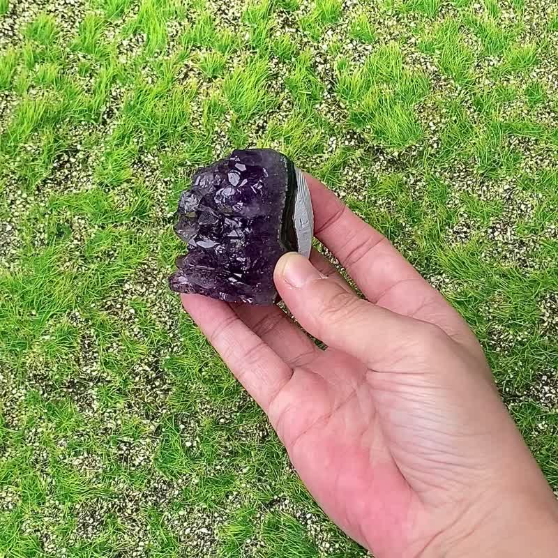 天然紫晶镇 紫水晶// 招财 疗愈// 消磁净化 办公室开运 增智慧 - 摆饰 - 水晶 紫色