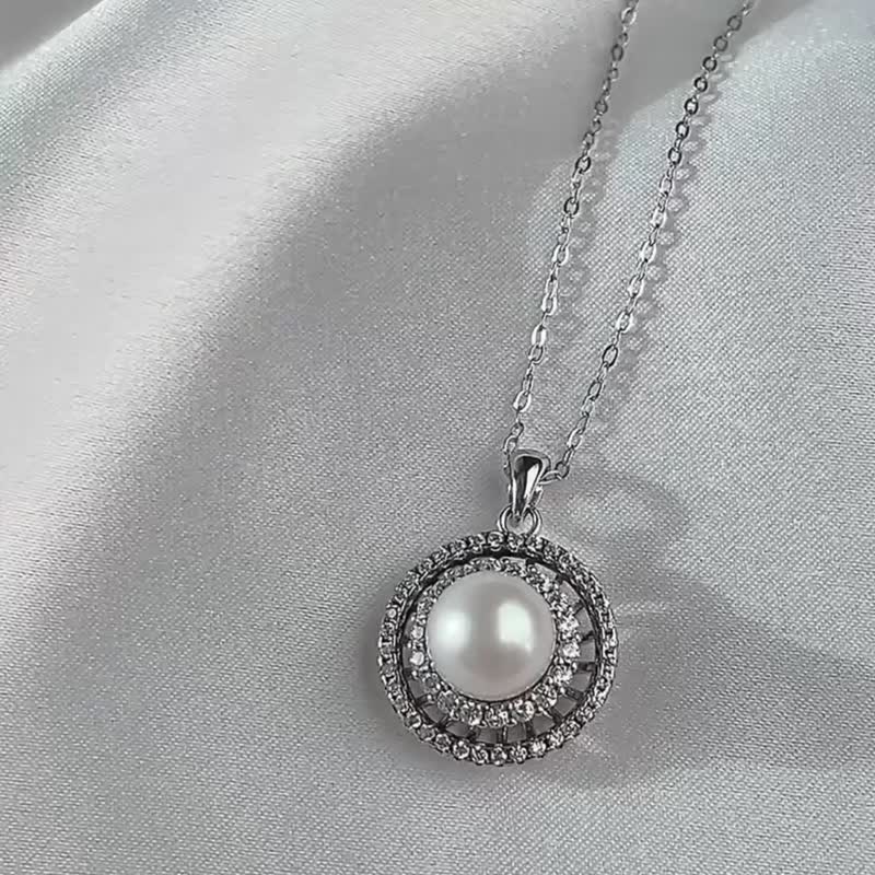 织妍 CHIYEN 时来运转丨轻旋系列・天然石纯银项链 女友礼物/送礼 - 项链 - 纯银 白色