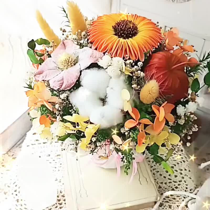 青春阳光 (桌上型).黄色系.干燥花.精油索拉花.情人节.毕业花礼 - 干燥花/捧花 - 植物．花 黄色