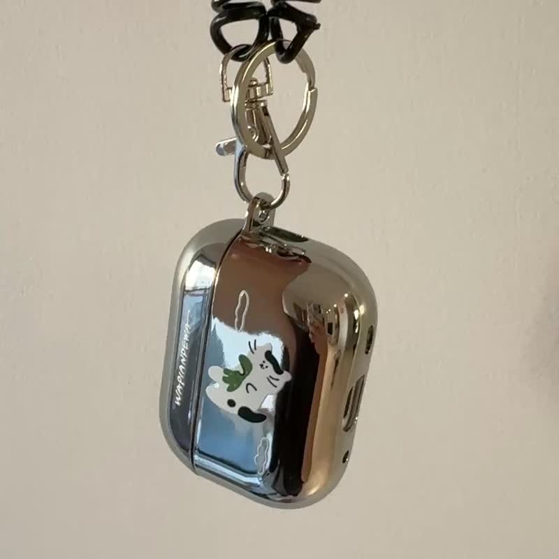 懒懒猫 AirPods Pro2 / 4代 电镀款保护壳 - 耳机收纳 - 塑料 银色
