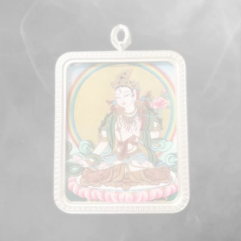 白度母高卡唐卡吊坠 - 吊饰 - 其他金属 多色