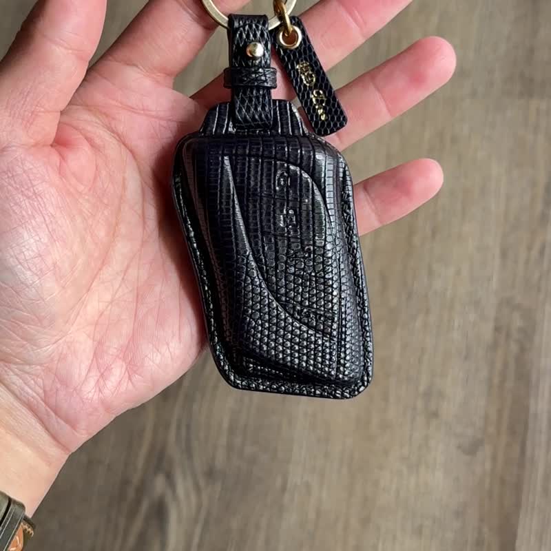 Lexus 蜥蜴皮 汽车钥匙套 NX RX LBX RZ LM UX LS 台湾手工制作 - 钥匙链/钥匙包 - 真皮 蓝色