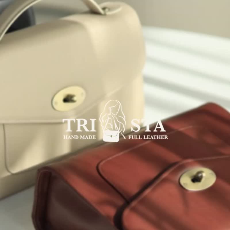 黛丝蒂尼柔雾信封包 - 侧背包/斜挎包 - 真皮 咖啡色