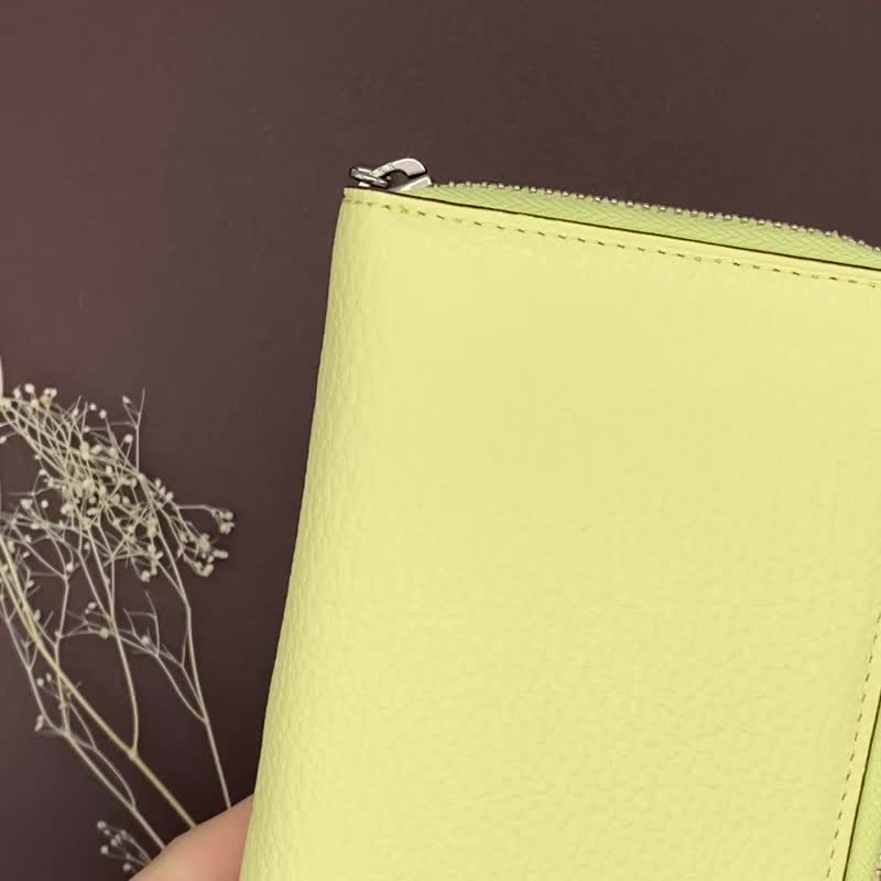 【Brelio】Morbid 迷你五 圆形拉链手帐 11mm - 笔记本/手帐 - 真皮 黄色