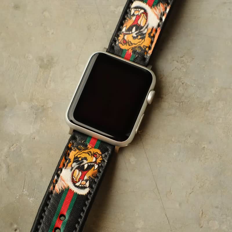 Apple Watch Band 38mm 42mm, Hand-Stitched Handmade, Series 3 - 表带 - 真皮 黑色