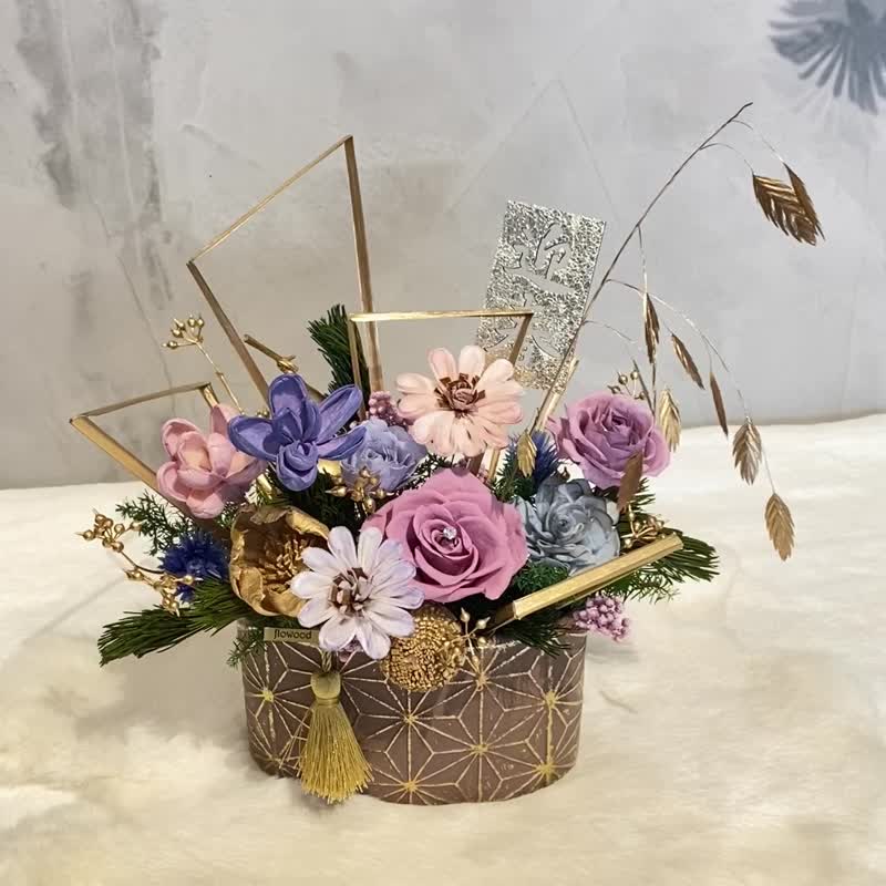 新年桌饰 莫兰迪蓝紫 限台中 - 干燥花/捧花 - 植物．花 紫色