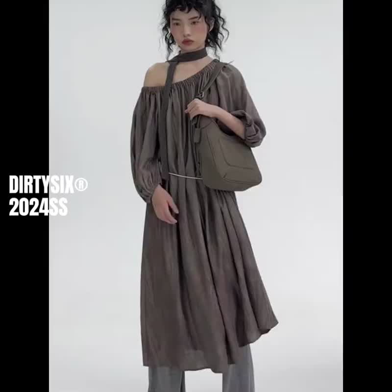 沙丘棕色 岩砂拿鐵 暈染磨砂托特 單肩包 斜背包 - 侧背包/斜挎包 - 人造皮革 咖啡色