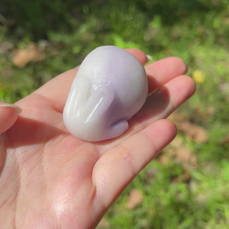 春风小玉兔 - 新疆紫白玉原石。挂件。手把件。摆件 - 其他 - 玉石 紫色