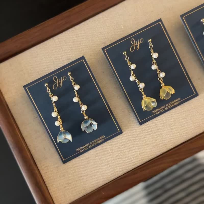 气质森林系 手工树脂花朵耳环 | 生日礼物推荐 | 定制化改夹 - 耳环/耳夹 - 其他材质 多色