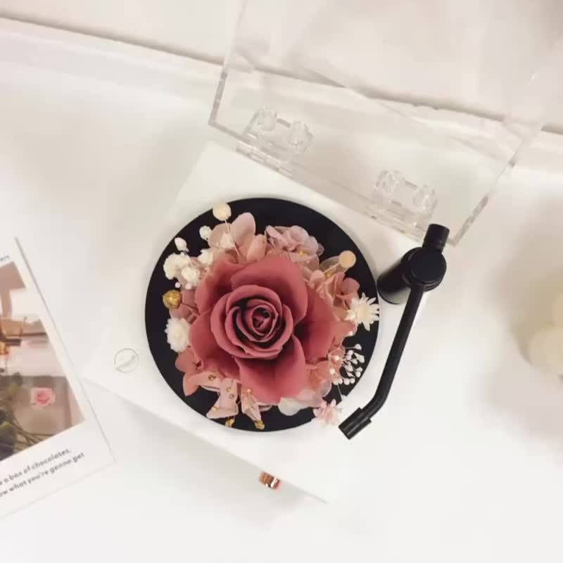 【永生花胶片蓝牙音乐机-】开幕 生日礼物 yuflorist - 干燥花/捧花 - 植物．花 多色