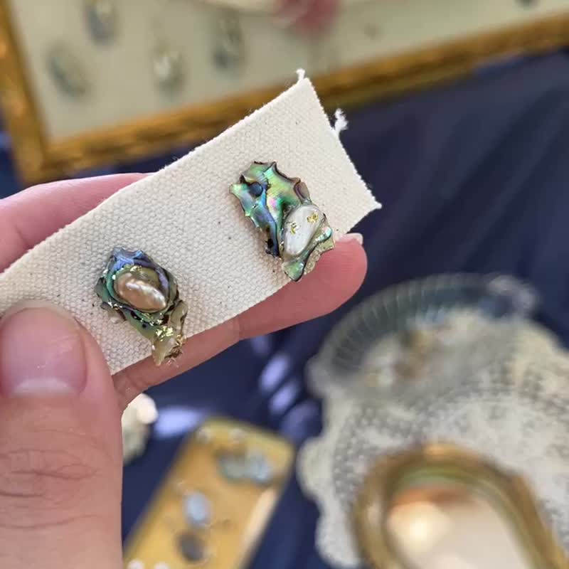 掌限定经典款 Crafted Village classic design - 耳环/耳夹 - 珍珠 多色