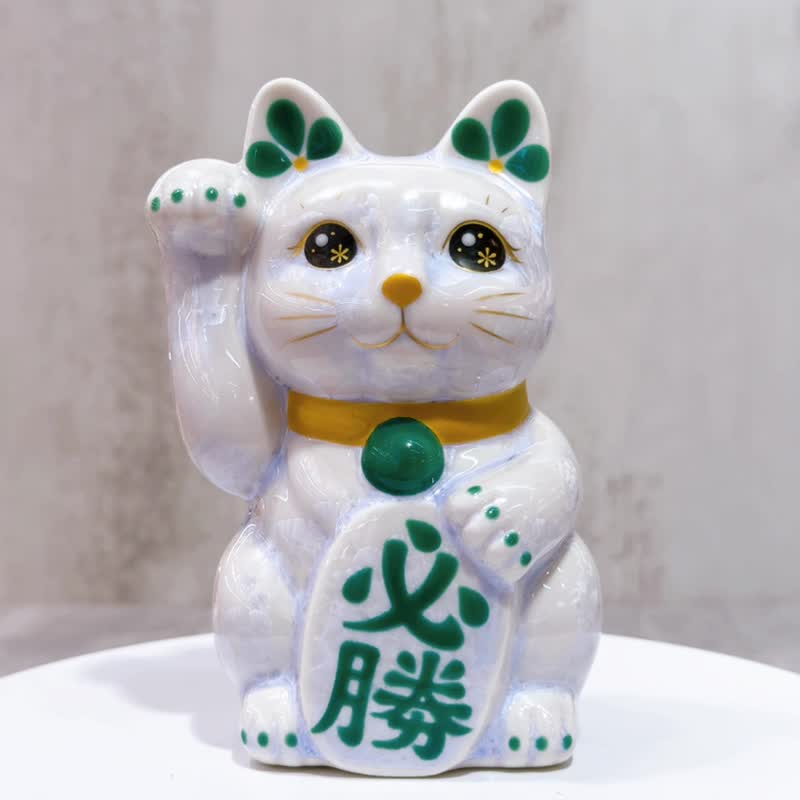 【晶藤必胜】日本清水烧招财猫 | 花结晶 藤 必胜 右 - 摆饰 - 瓷 蓝色