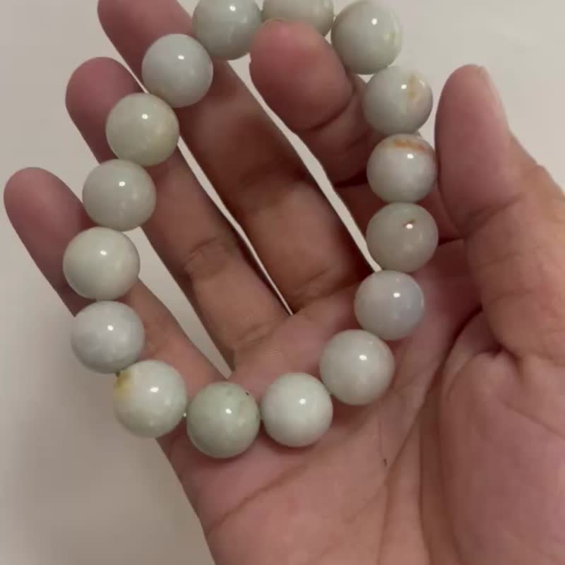 秋语/天然翡翠手链 10mm - 手链/手环 - 宝石 白色
