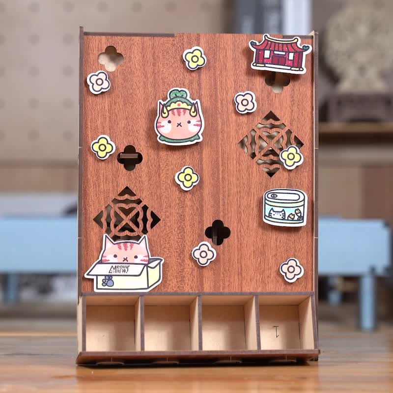【 DIY 手作】喵好神!招财吧!分类存钱筒 自动零钱分类 | 圣诞 - 储蓄罐 - 木头 咖啡色