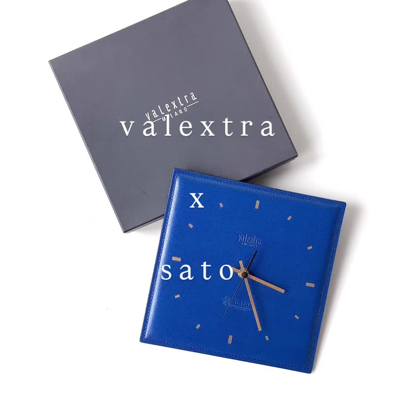 valextra X sato绝版宝蓝色真皮挂钟D17  vintage - 时钟/闹钟 - 真皮 蓝色