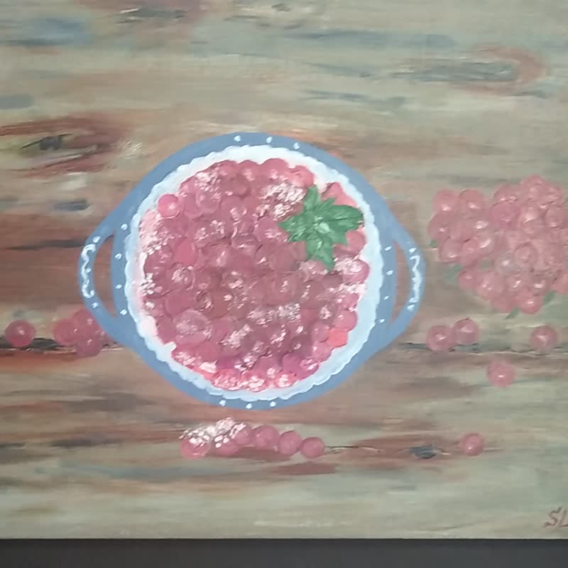 浆果油画盘子蔓越莓糖手工作者的画墙艺术 - 海报/装饰画/版画 - 其他材质 多色