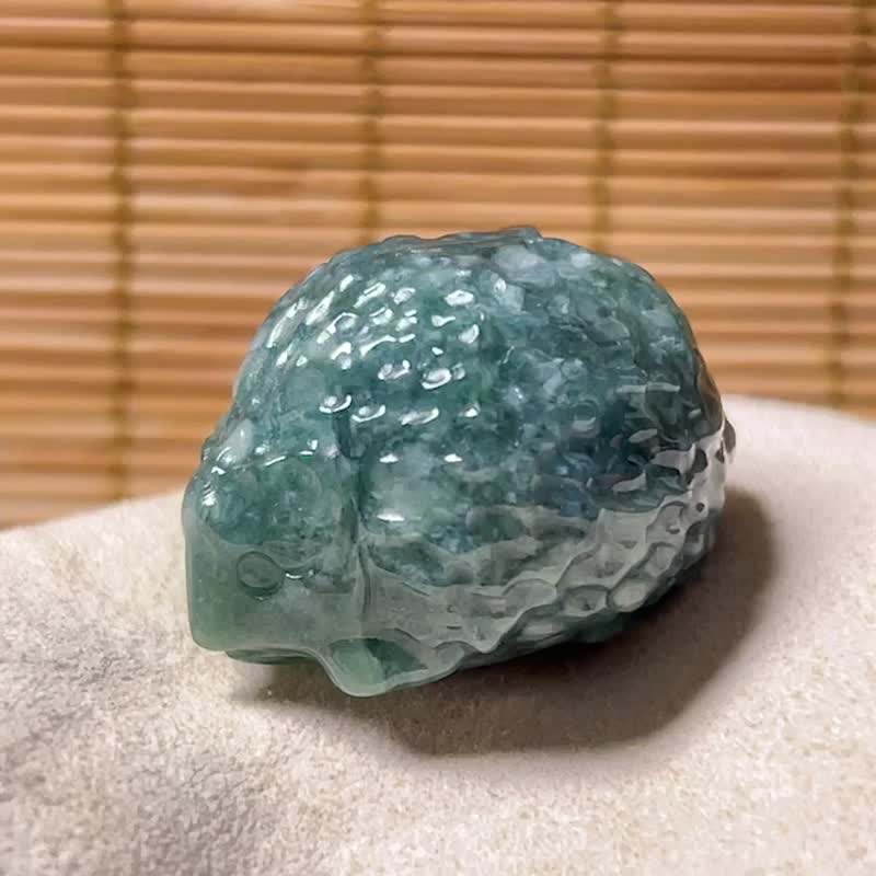 飘花翡翠刺猬 | 天然 A 货翡翠 | 送礼 - 其他 - 玉石 绿色