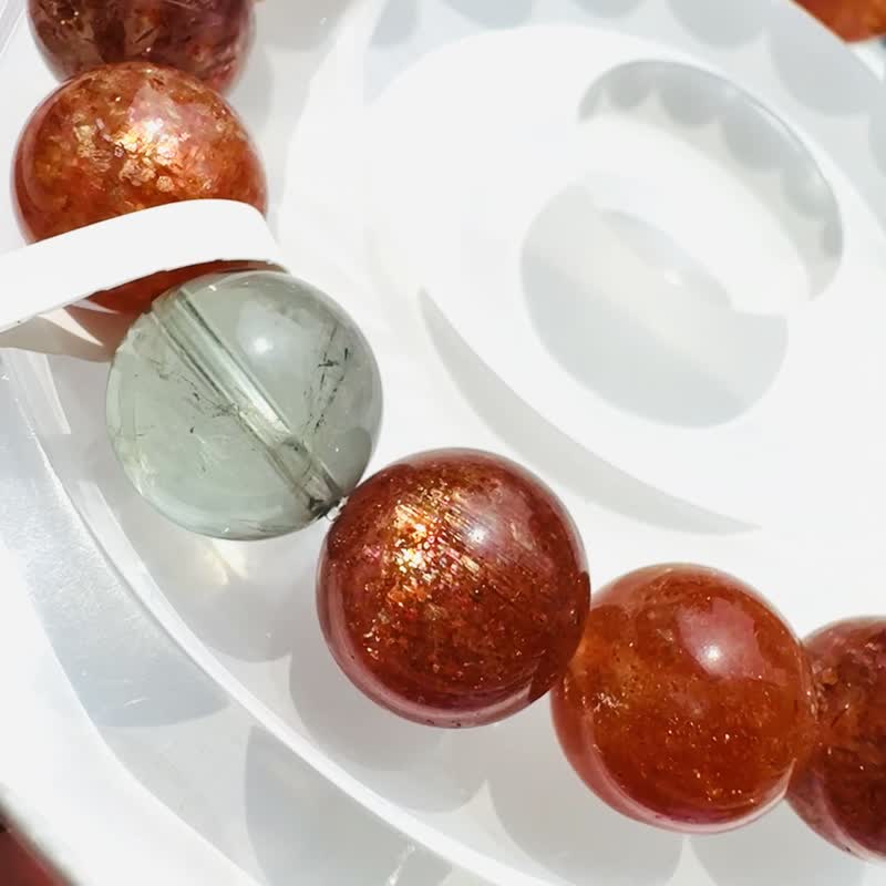 收藏天然浓色阿鲁沙 11.5-12mm40g 共生水晶化太岁辟邪贵人运 - 手链/手环 - 水晶 