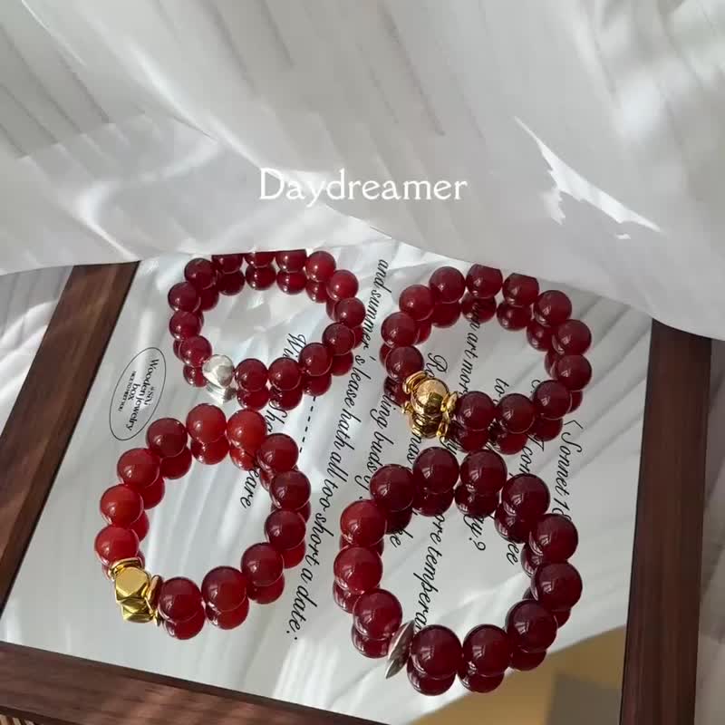 高品质红玛瑙赵露思最爱设计款手链 - 手链/手环 - 水晶 红色