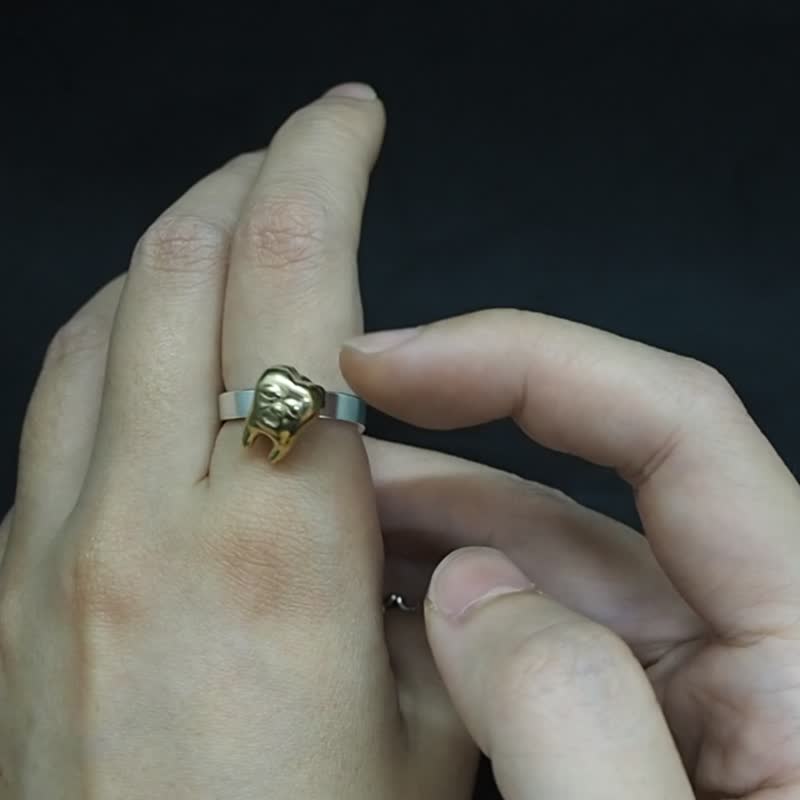 金牙小子-铆钉活动戒指 - 戒指 - 纯银 