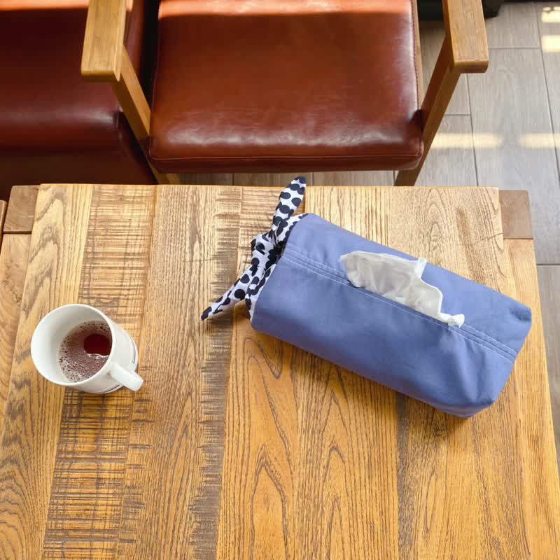 蝴蝶结面纸套/抽取卫生纸套-极简文青风格 - 摆饰 - 棉．麻 灰色