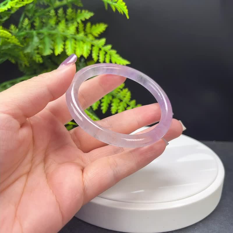 超七紫水晶手镯 57MM 冰透星光闪片 紫超级能量七水晶 脉轮气场 - 手链/手环 - 水晶 紫色